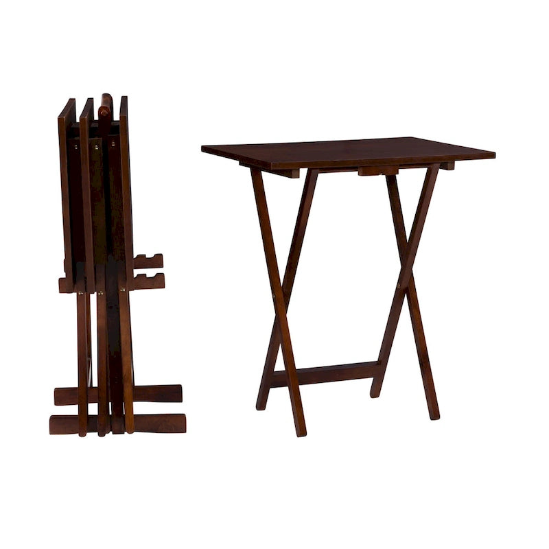 5-teiliges Klapptisch-Set mit Ständer – 26.25 – Haselnussbraun