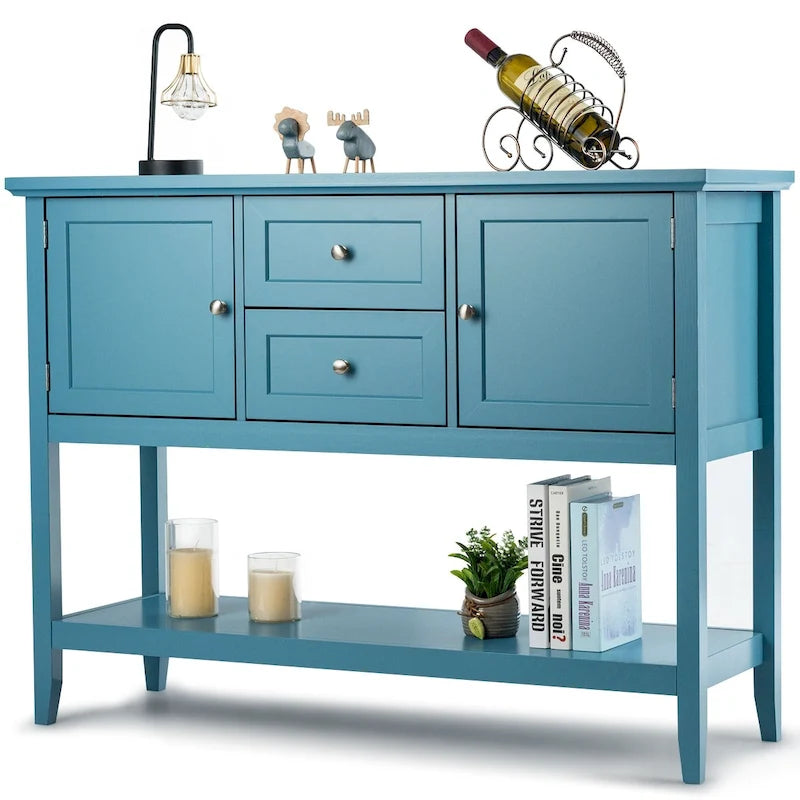 Holz Sideboard Buffet Konsolentisch mit Schubladen und Schränken