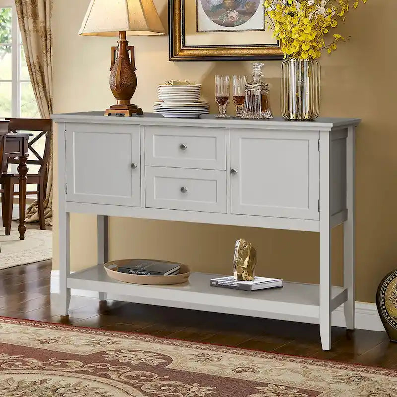Holz Sideboard Buffet Konsolentisch mit Schubladen und Schränken