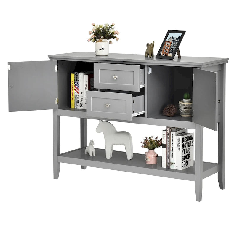 Holz Sideboard Buffet Konsolentisch mit Schubladen und Schränken