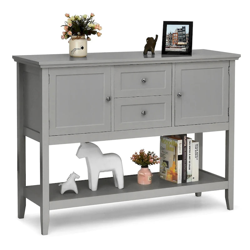 Holz Sideboard Buffet Konsolentisch mit Schubladen und Schränken