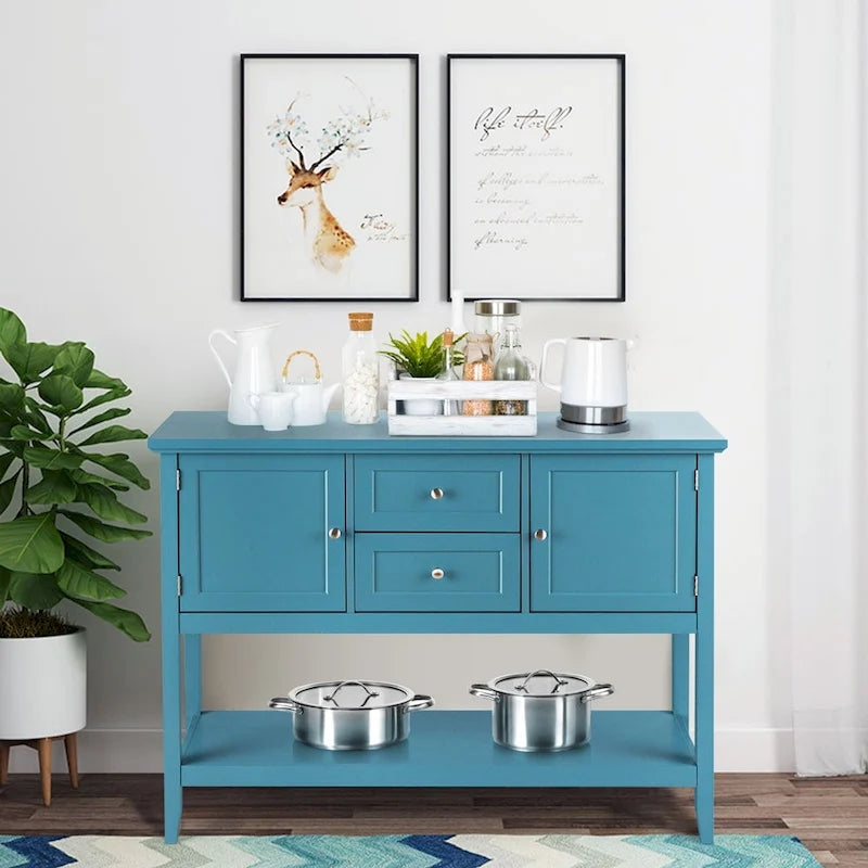 Holz Sideboard Buffet Konsolentisch mit Schubladen und Schränken