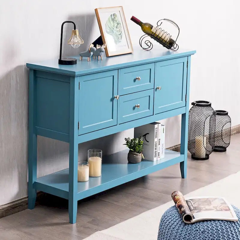 Holz Sideboard Buffet Konsolentisch mit Schubladen und Schränken