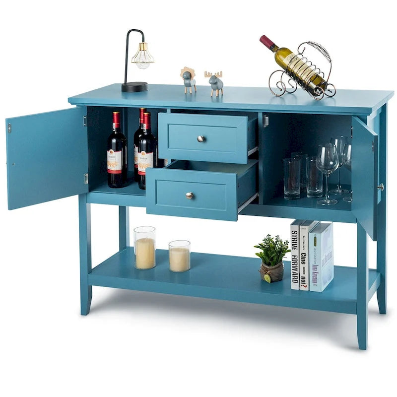 Holz Sideboard Buffet Konsolentisch mit Schubladen und Schränken