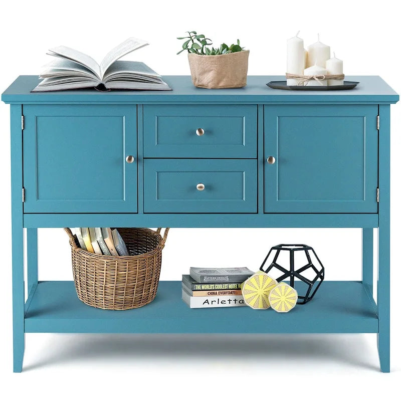Holz Sideboard Buffet Konsolentisch mit Schubladen und Schränken