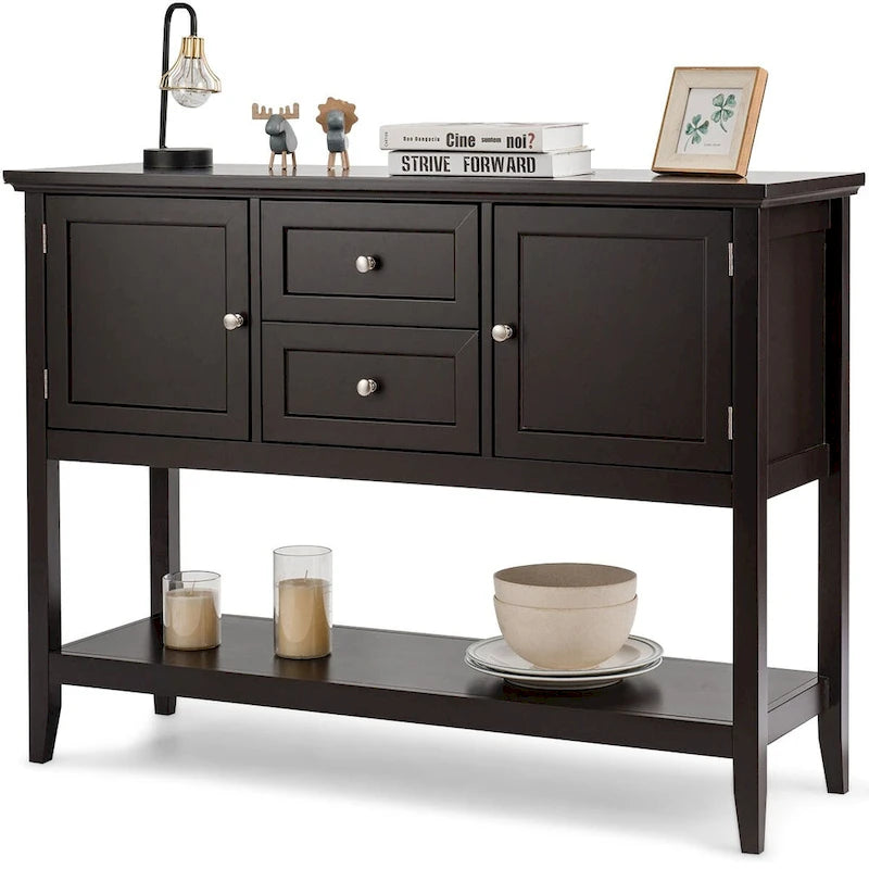 Holz Sideboard Buffet Konsolentisch mit Schubladen und Schränken