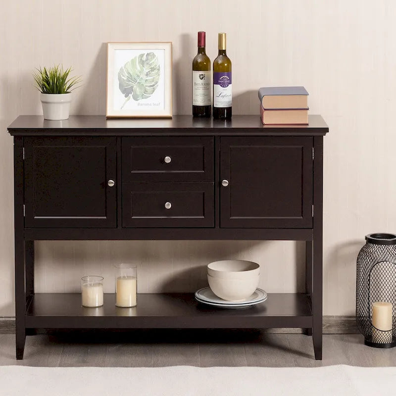 Holz Sideboard Buffet Konsolentisch mit Schubladen und Schränken