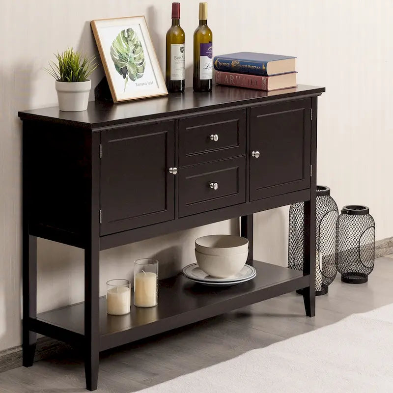 Holz Sideboard Buffet Konsolentisch mit Schubladen und Schränken