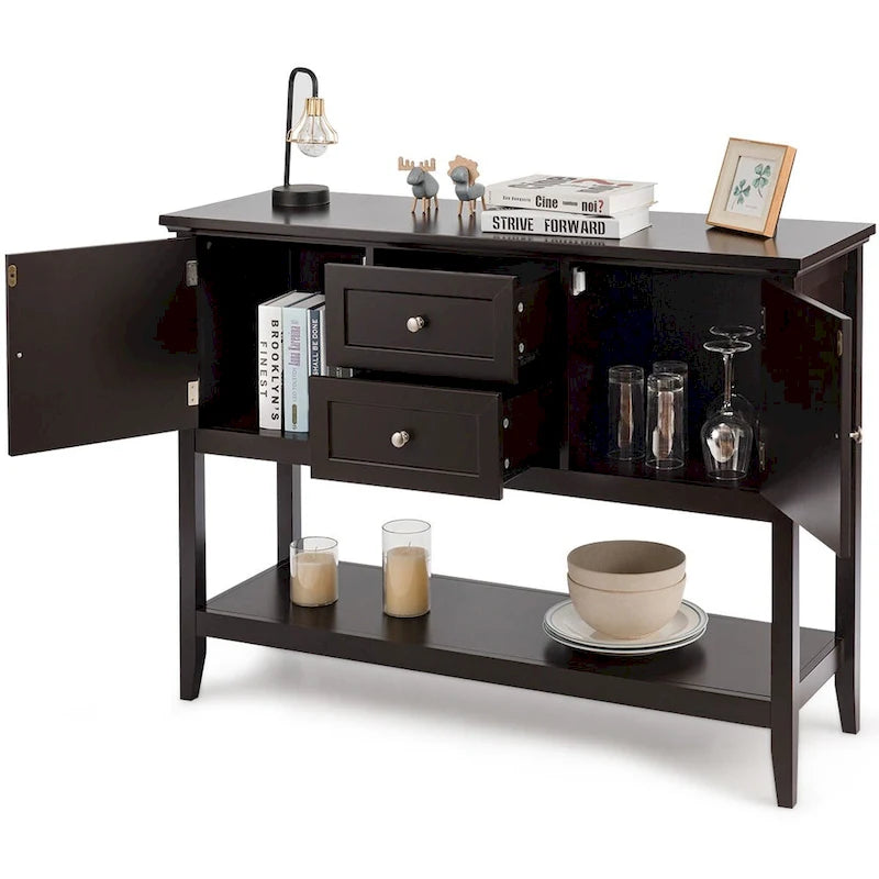Holz Sideboard Buffet Konsolentisch mit Schubladen und Schränken