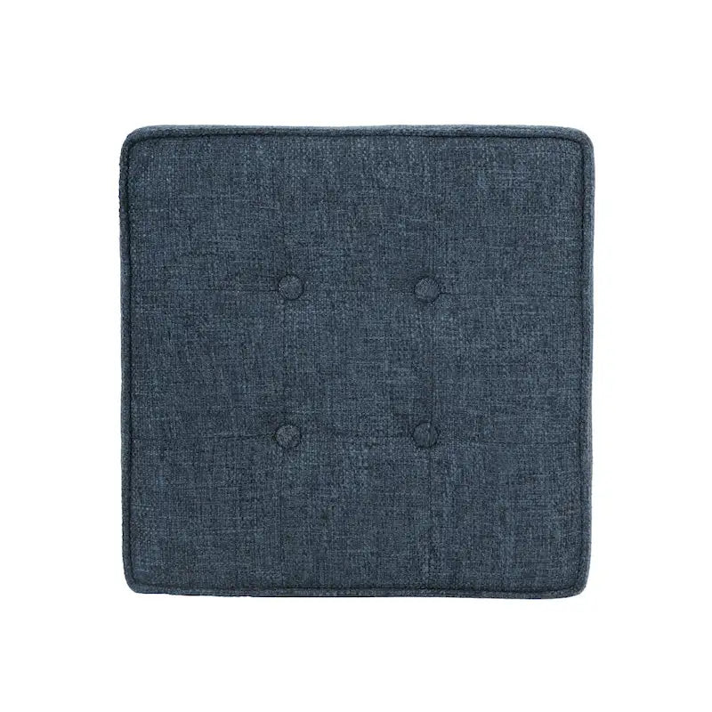 Aufbewahrungs-Ottomane, 18 Zoll quadratische Tablettauflage, marineblauer Webstoff
