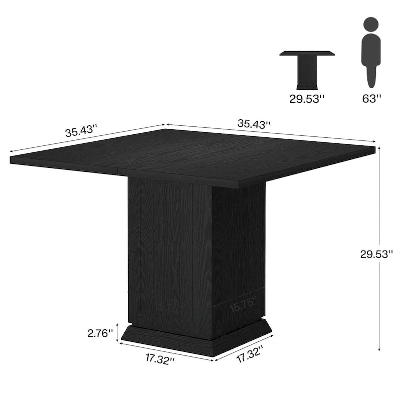 Moderner kleiner quadratischer Esstisch aus Holz für 4 Personen