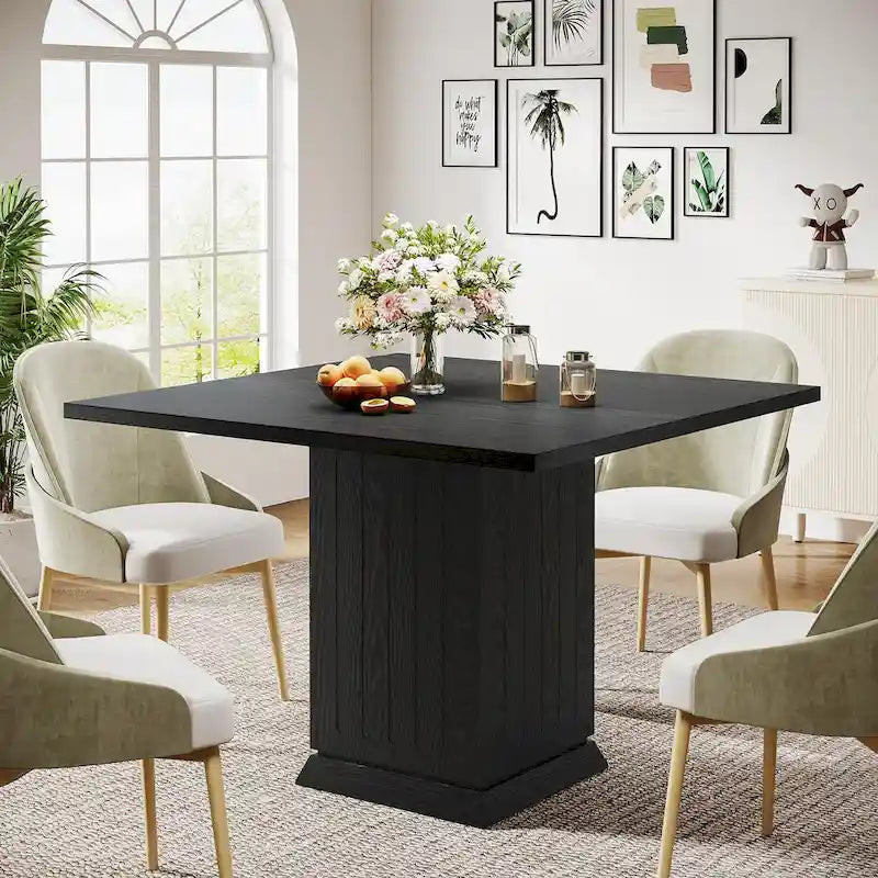Moderner kleiner quadratischer Esstisch aus Holz für 4 Personen