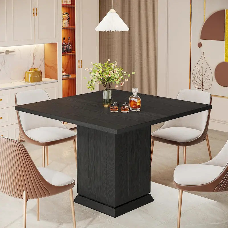 Moderner kleiner quadratischer Esstisch aus Holz für 4 Personen