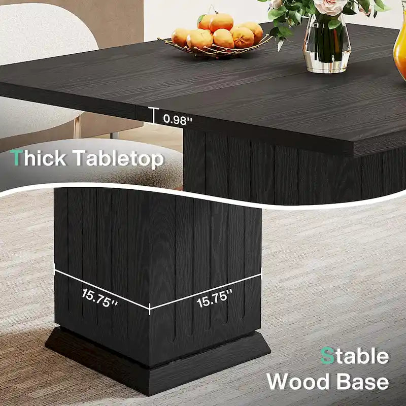 Moderner kleiner quadratischer Esstisch aus Holz für 4 Personen