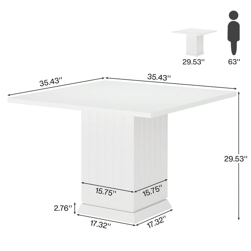 Moderner kleiner quadratischer Esstisch aus Holz für 4 Personen