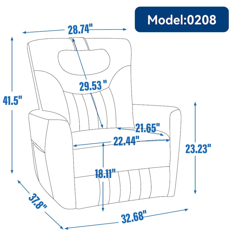 Beiger Power-Relaxsessel mit 270°-Drehfunktion, Schaukelbewegung, Lordosenstütze, USB- & Typ-C-Anschlüssen