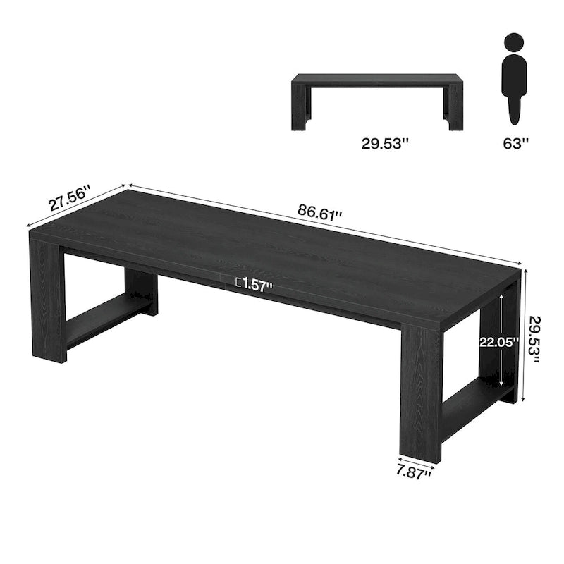 86.61 Inch extralanger Esstisch Holztisch für 6-8 Personen
