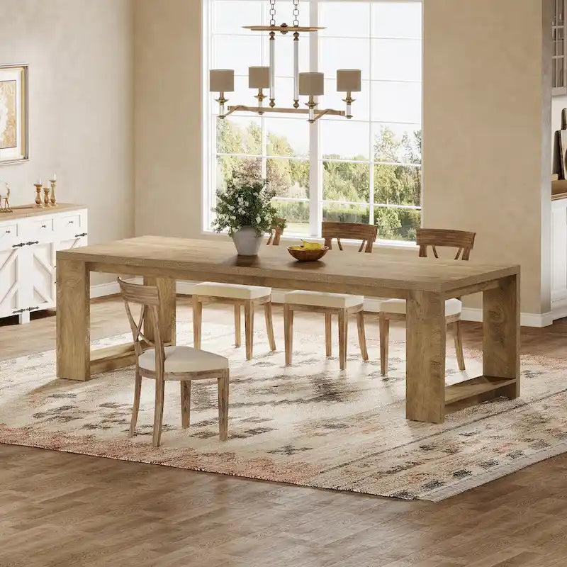 86.61 Inch extralanger Esstisch Holztisch für 6-8 Personen