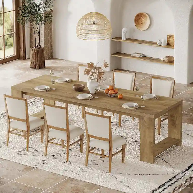 86.61 Inch extralanger Esstisch Holztisch für 6-8 Personen