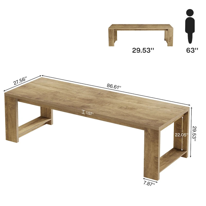 86.61 Inch extralanger Esstisch Holztisch für 6-8 Personen