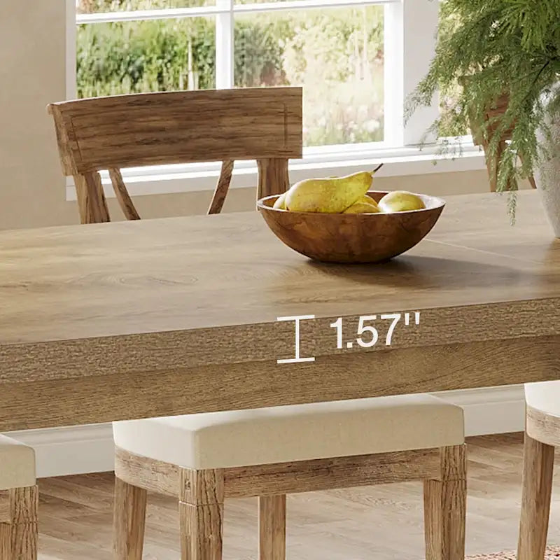 86.61 Inch extralanger Esstisch Holztisch für 6-8 Personen