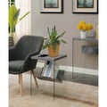 Moderner Glas-Beistelltisch mit Ablage