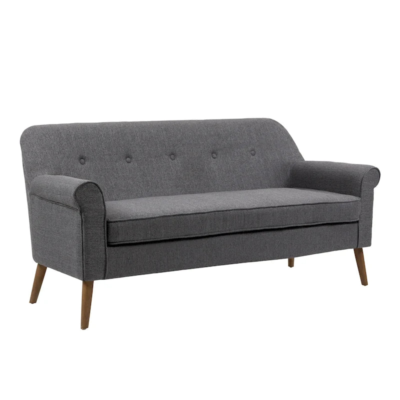 Kleines Loveseat Sofa, Stoff, Kautschukholzbeine