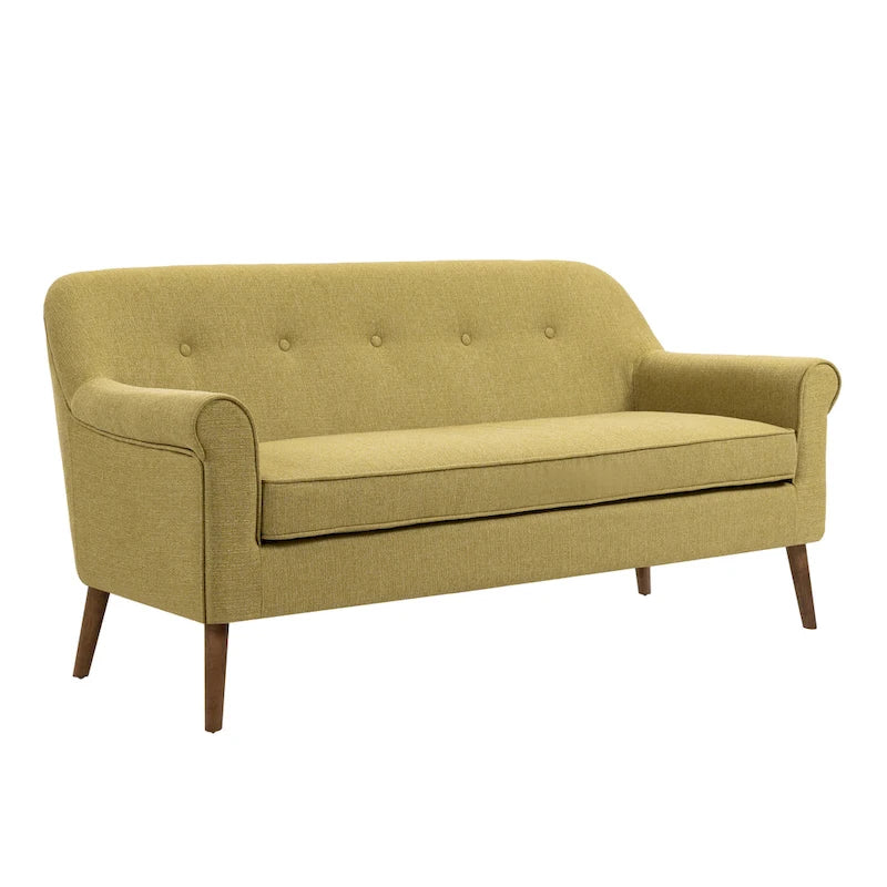 Kleines Loveseat Sofa, Stoff, Kautschukholzbeine