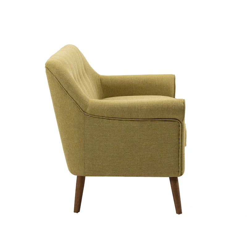 Kleines Loveseat Sofa, Stoff, Kautschukholzbeine