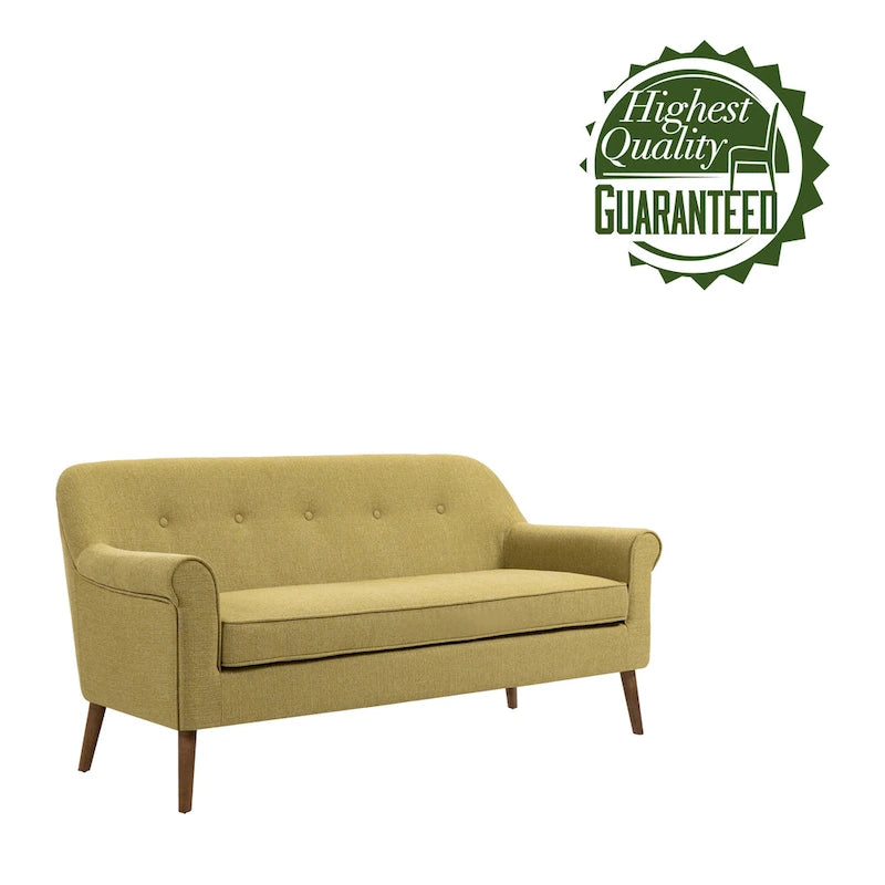 Kleines Loveseat Sofa, Stoff, Kautschukholzbeine