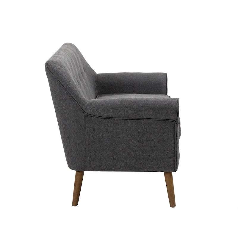 Kleines Loveseat Sofa, Stoff, Kautschukholzbeine