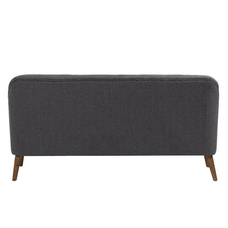 Kleines Loveseat Sofa, Stoff, Kautschukholzbeine