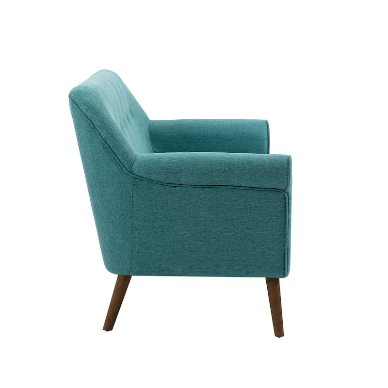 Kleines Loveseat Sofa, Stoff, Kautschukholzbeine