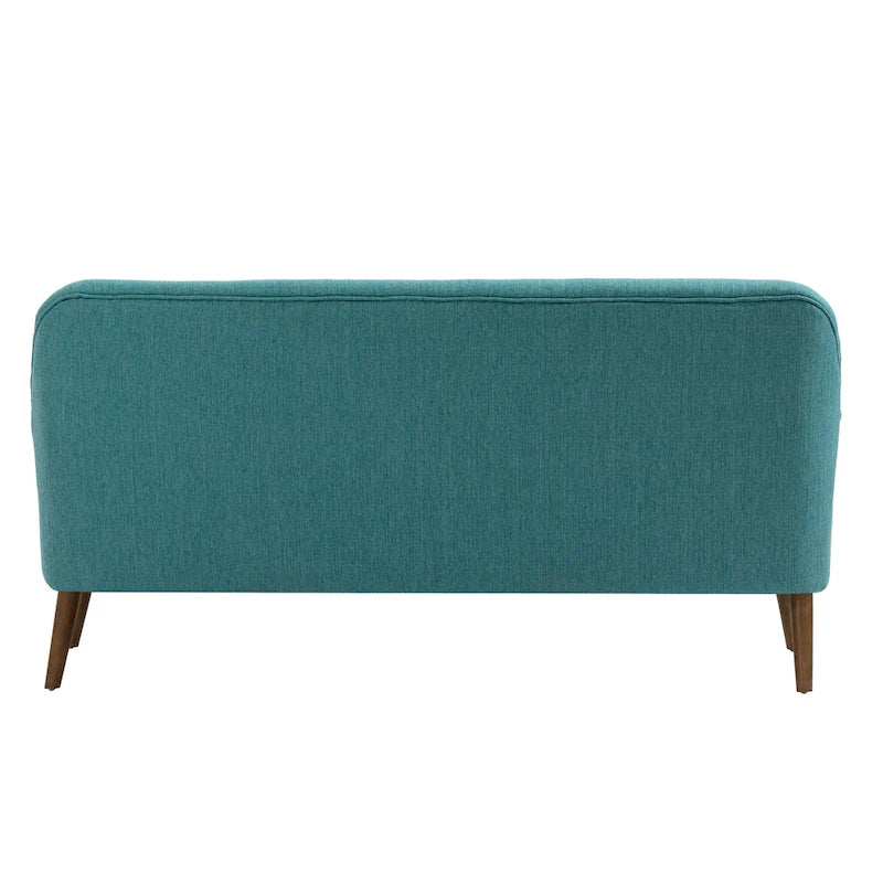 Kleines Loveseat Sofa, Stoff, Kautschukholzbeine