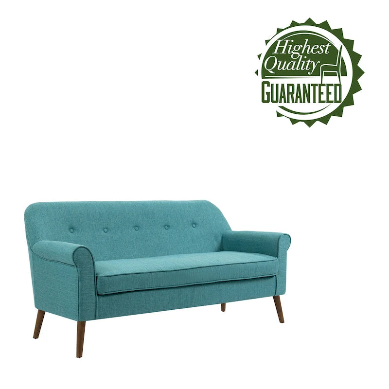Kleines Loveseat Sofa, Stoff, Kautschukholzbeine