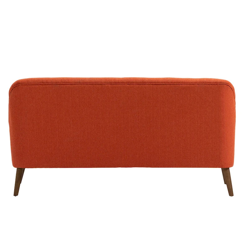 Kleines Loveseat Sofa, Stoff, Kautschukholzbeine
