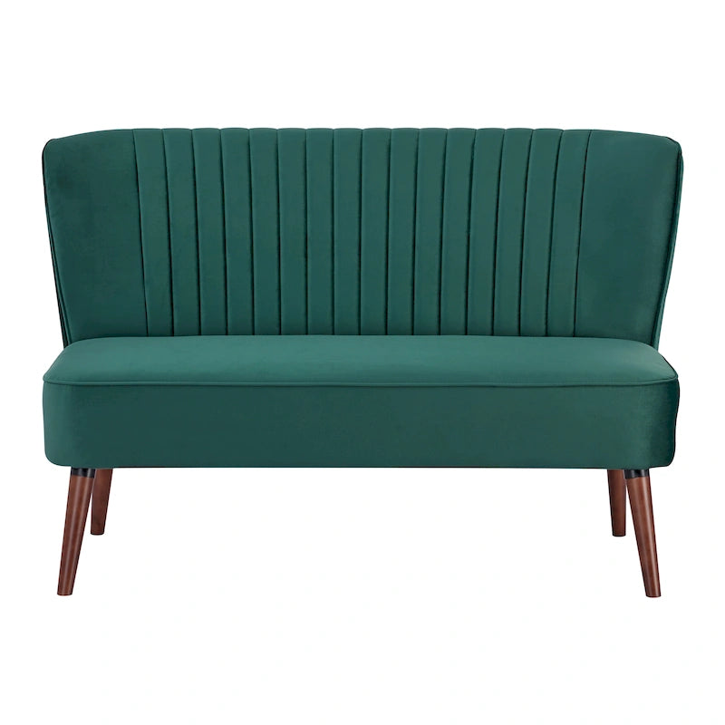 Mid-Century Modern Armloses Samt-Loveseat-Sofa