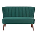 Mid-Century Modern Armloses Samt-Loveseat-Sofa