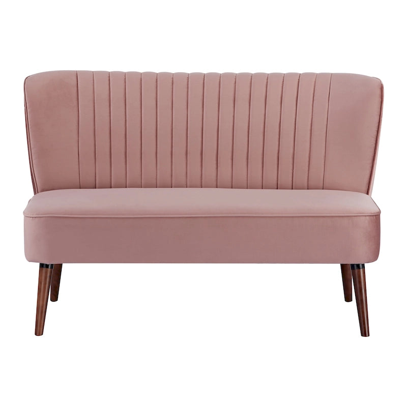 Mid-Century Modern Armloses Samt-Loveseat-Sofa
