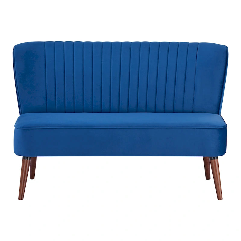 Mid-Century Modern Armloses Samt-Loveseat-Sofa