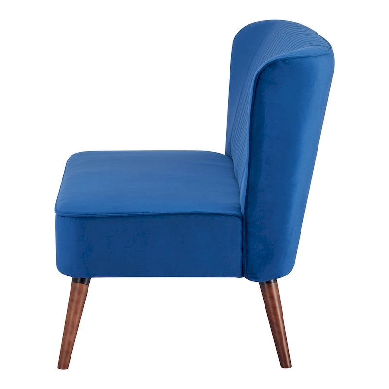 Mid-Century Modern Armloses Samt-Loveseat-Sofa