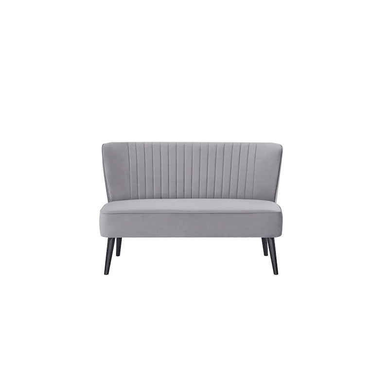 Mid-Century Modern Armloses Samt-Loveseat-Sofa