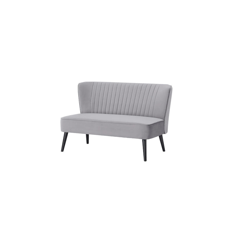 Mid-Century Modern Armloses Samt-Loveseat-Sofa