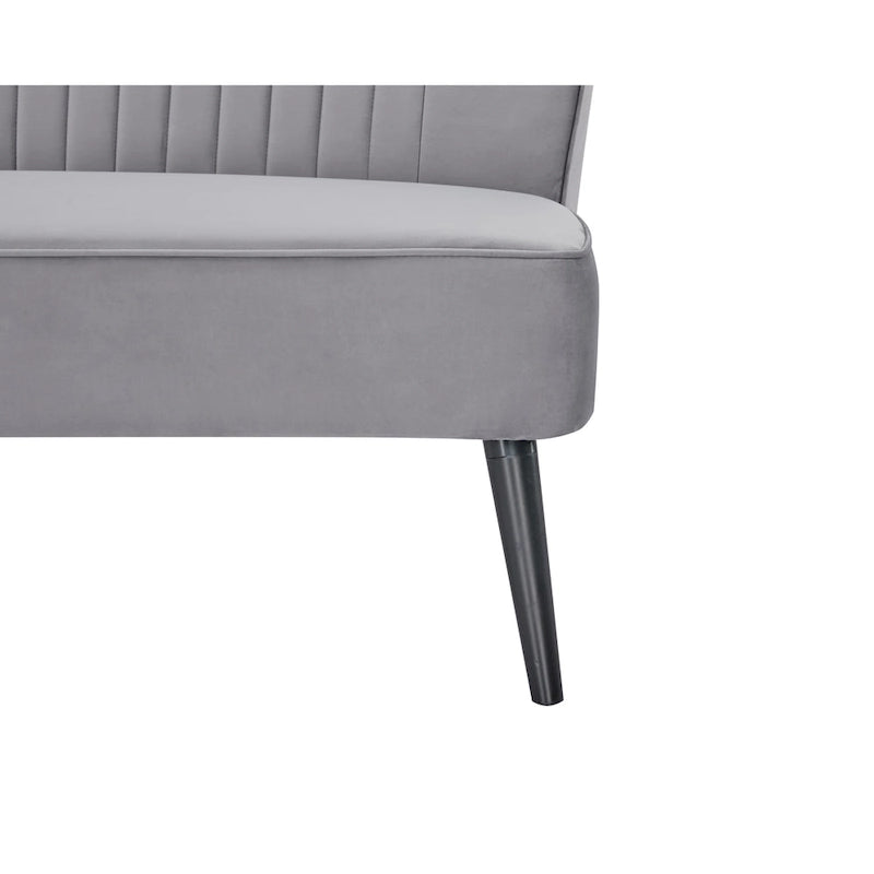 Mid-Century Modern Armloses Samt-Loveseat-Sofa