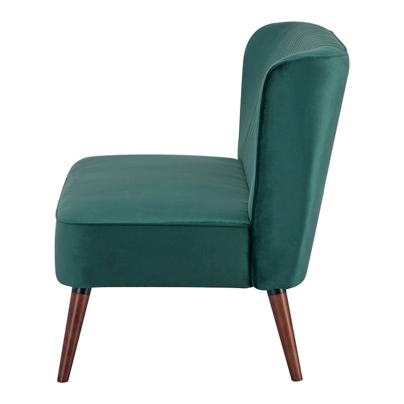 Mid-Century Modern Armloses Samt-Loveseat-Sofa