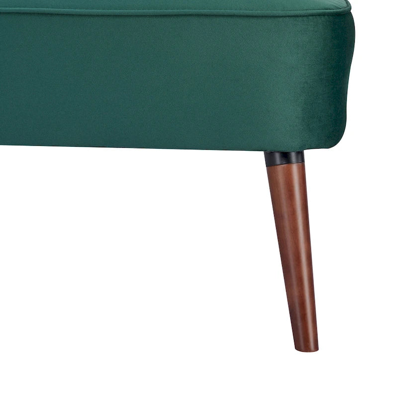 Mid-Century Modern Armloses Samt-Loveseat-Sofa