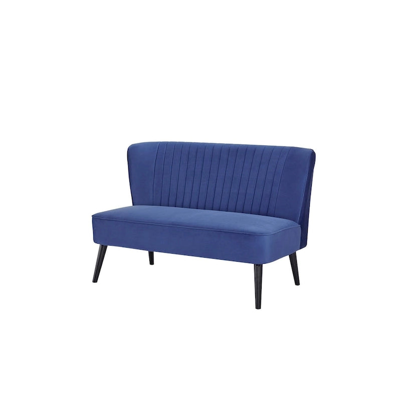 Mid-Century Modern Armloses Samt-Loveseat-Sofa