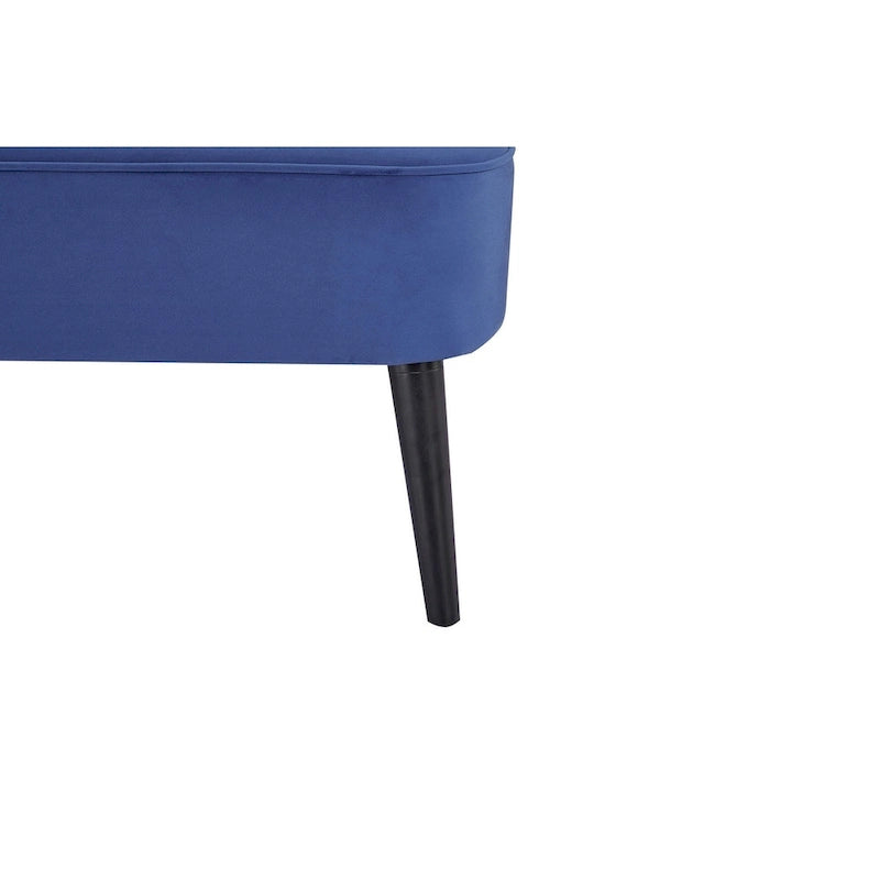 Mid-Century Modern Armloses Samt-Loveseat-Sofa