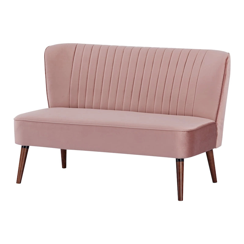Mid-Century Modern Armloses Samt-Loveseat-Sofa