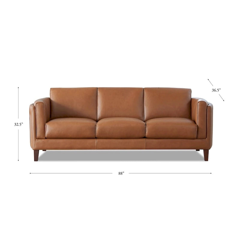 Ledersofa mit Federkern, Memoryschaum und Federn